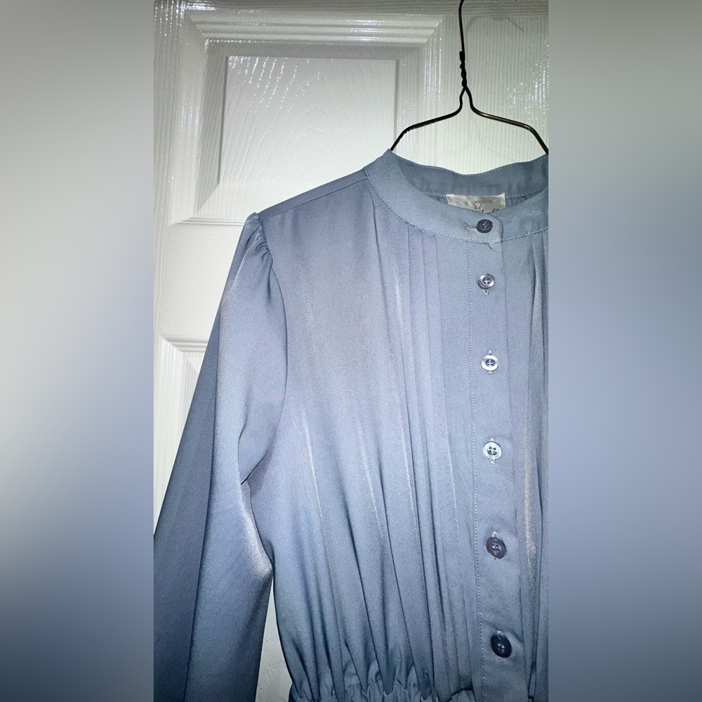 Dainty Jewells Blue Pleated Long Sleeve Dress